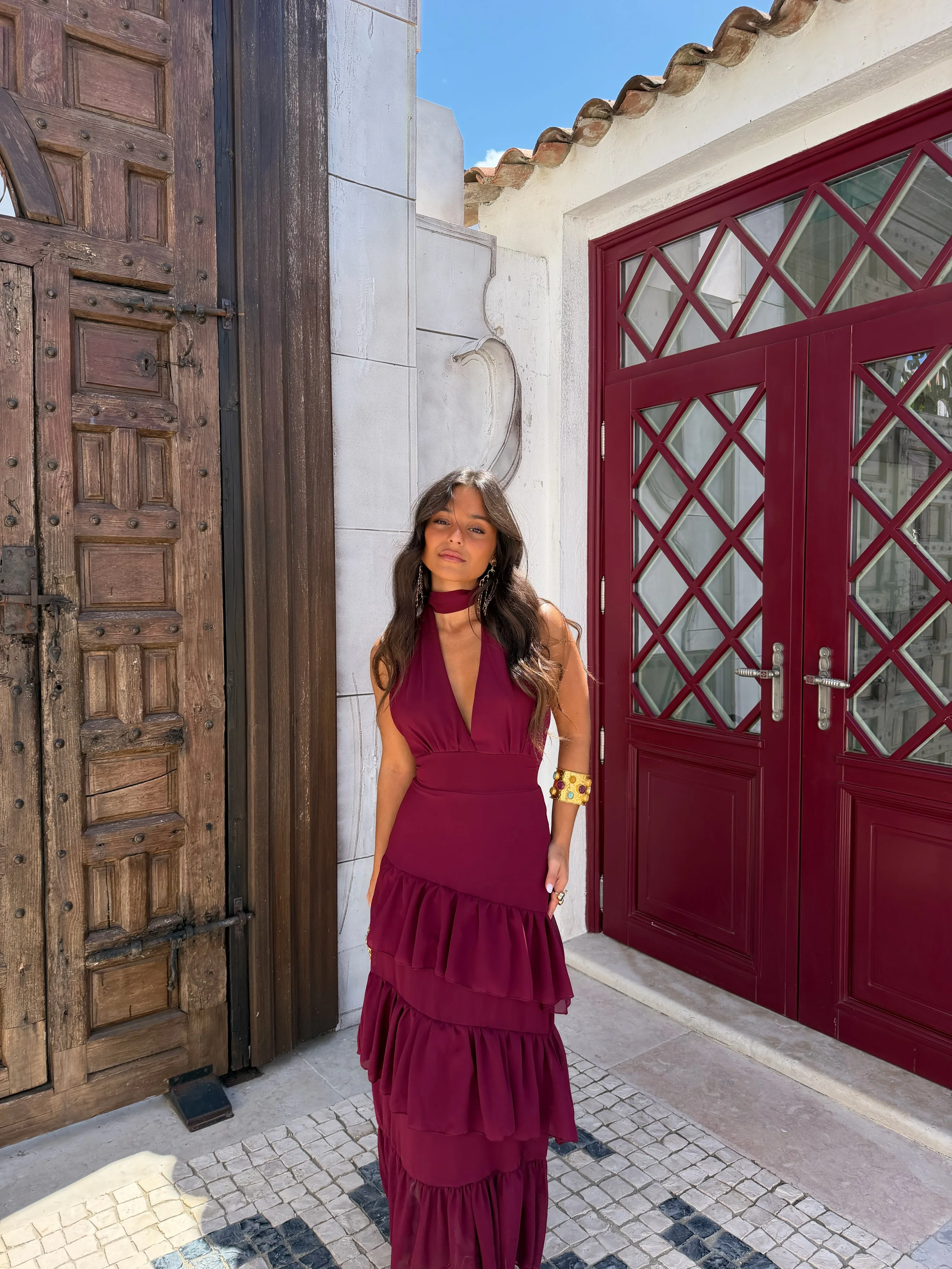 Manila Dress in Burgundy
