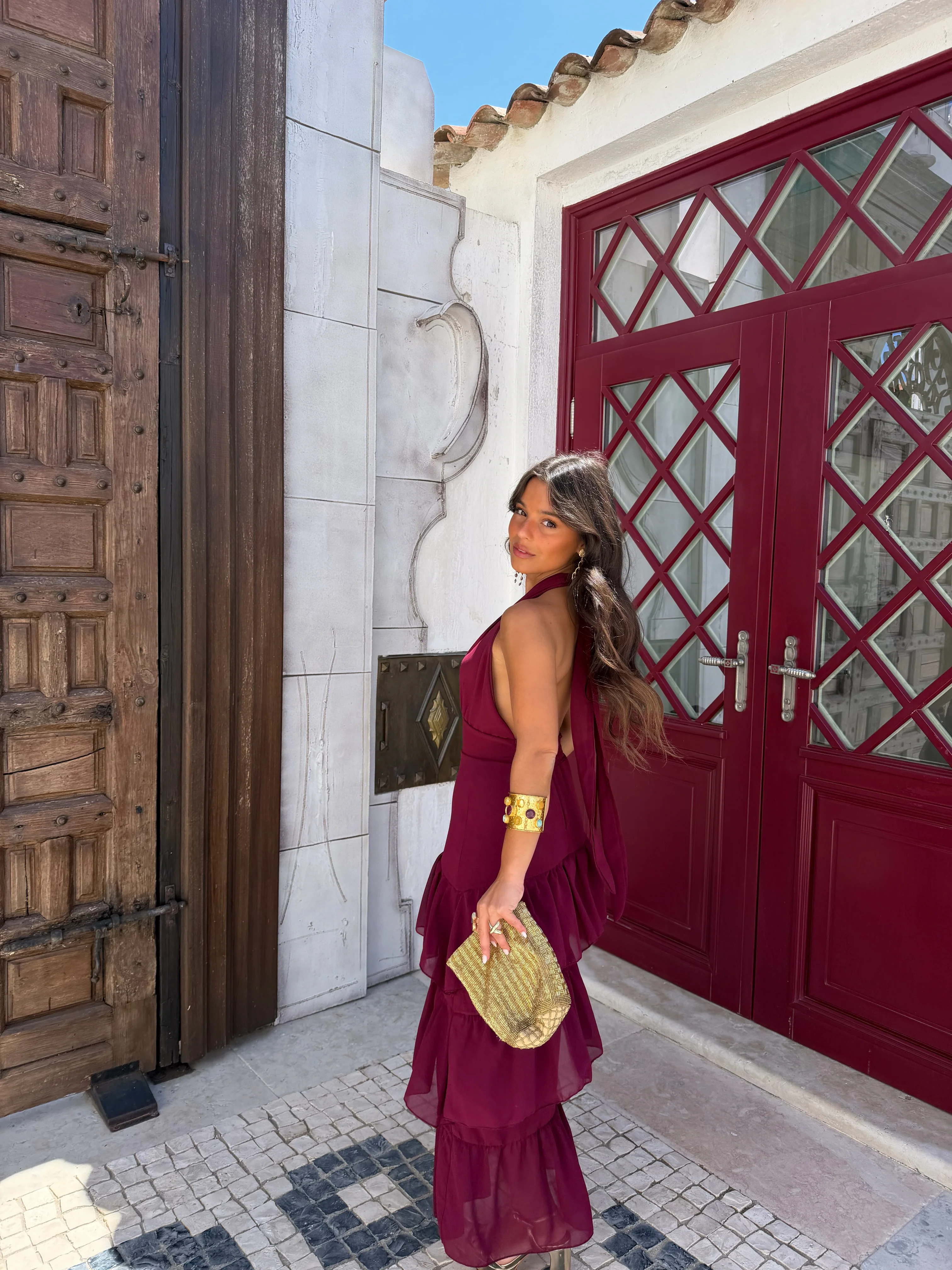 Manila Dress in Burgundy - Image 2