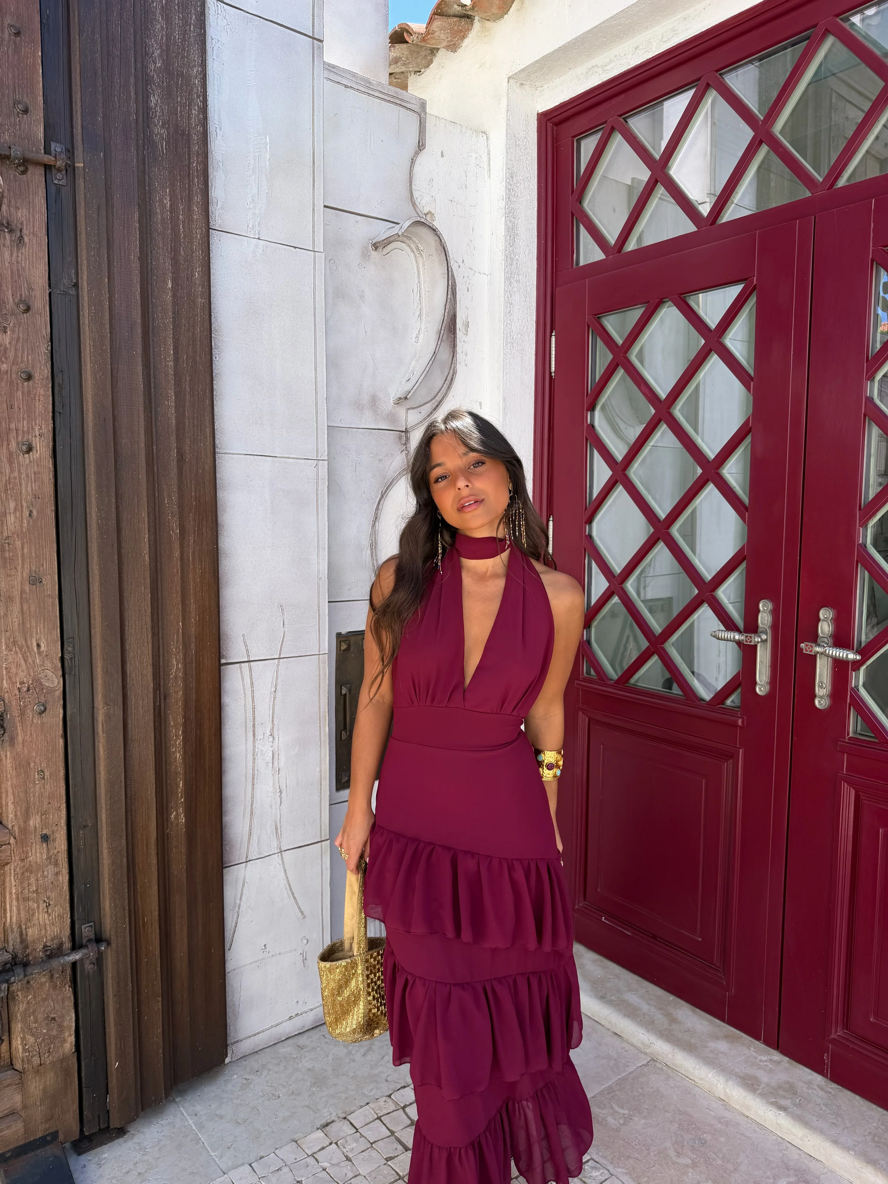 Manila Dress in Burgundy - Image 4