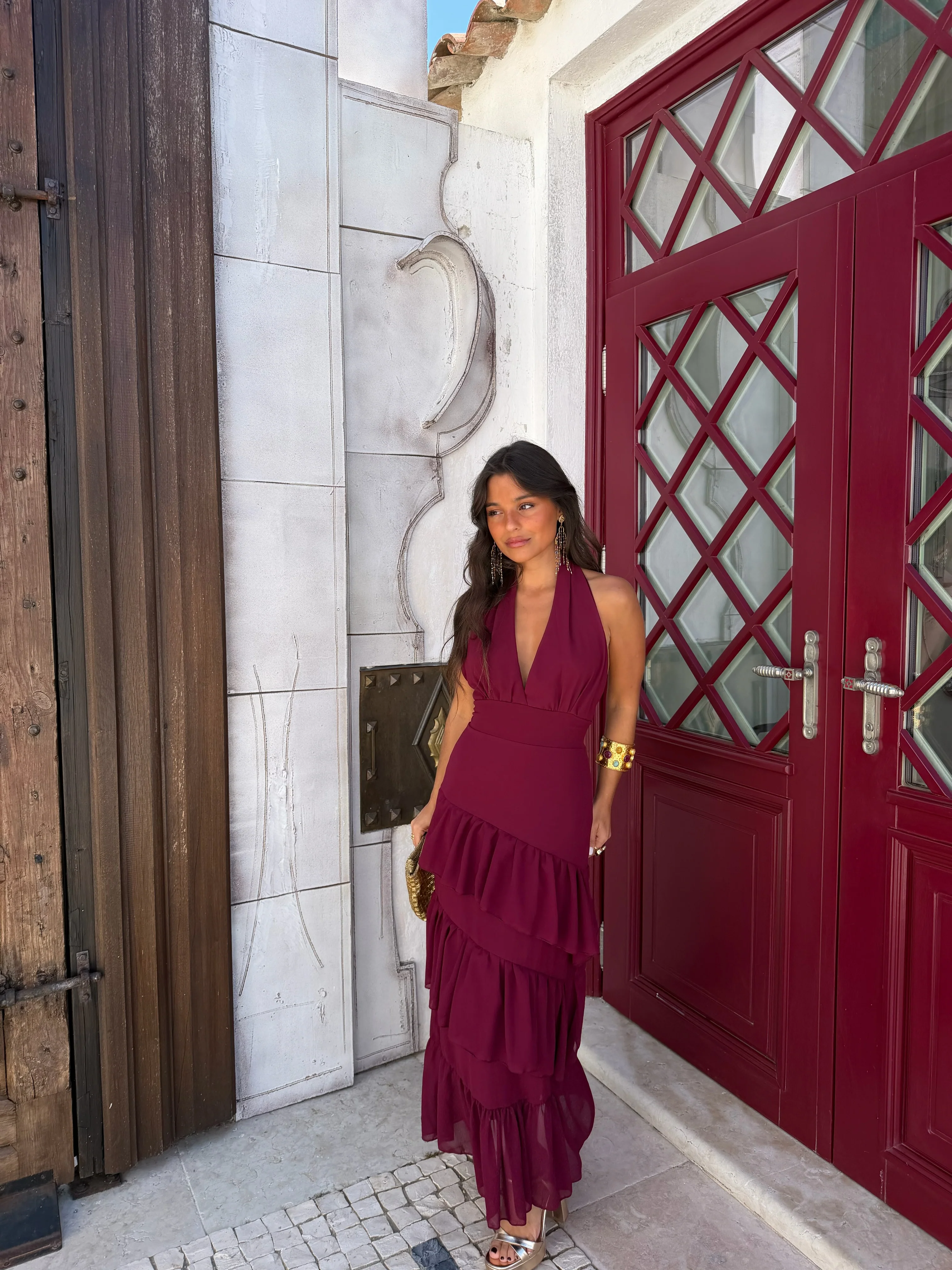 Manila Dress in Burgundy - Image 8