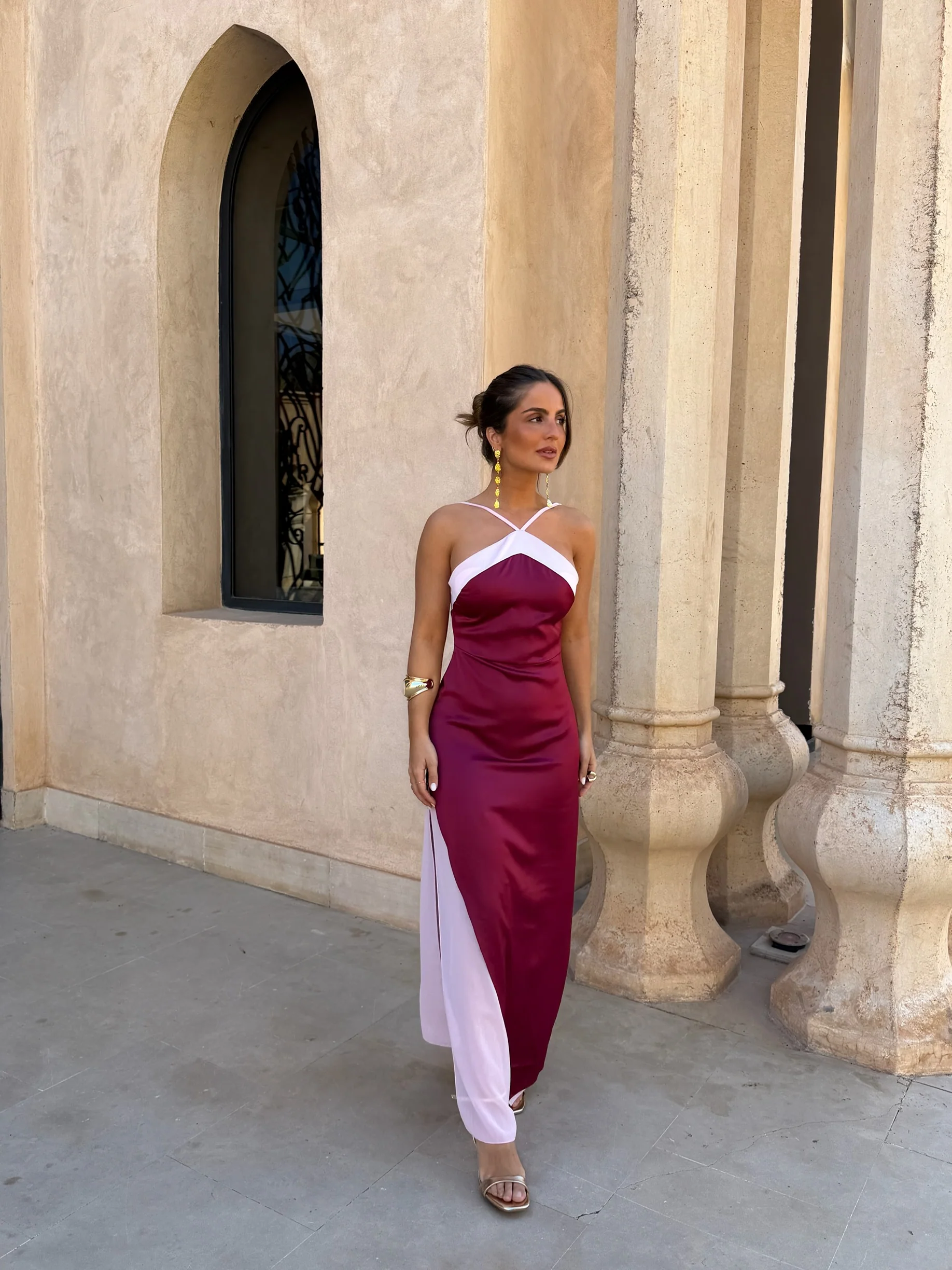 Oasis Dress in Burgundy - Image 4