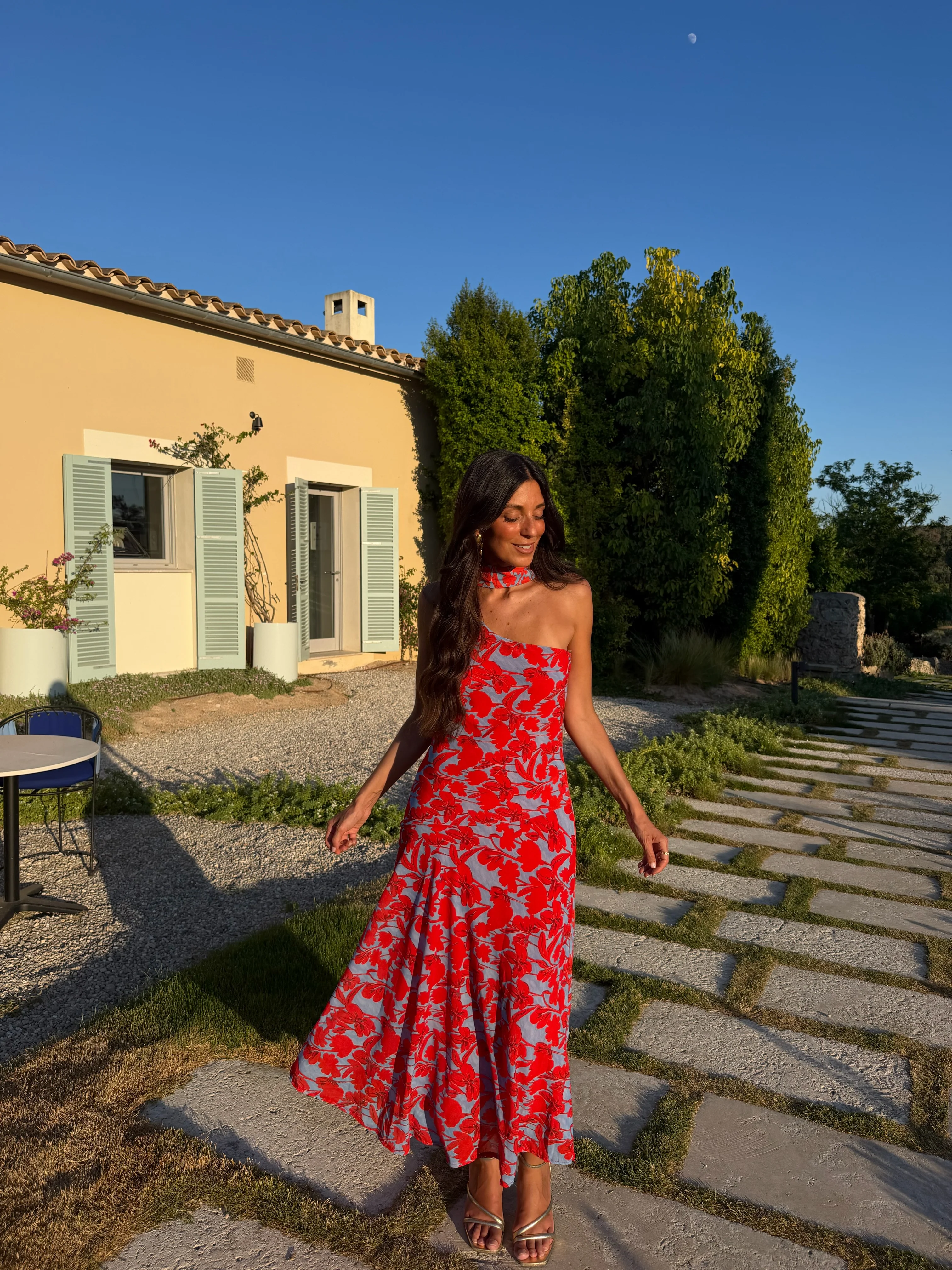 Siena Dress in Blue and Red - Image 3