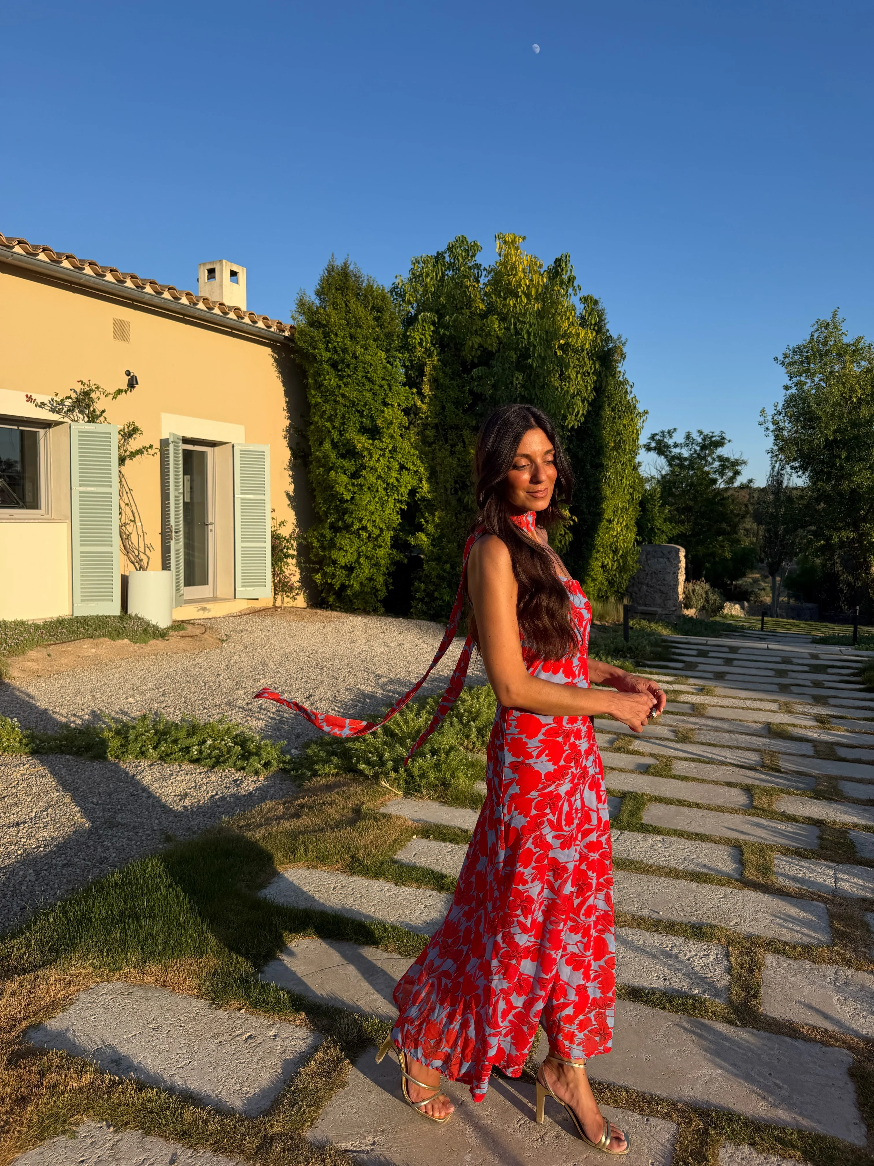 Siena Dress in Blue and Red - Image 4