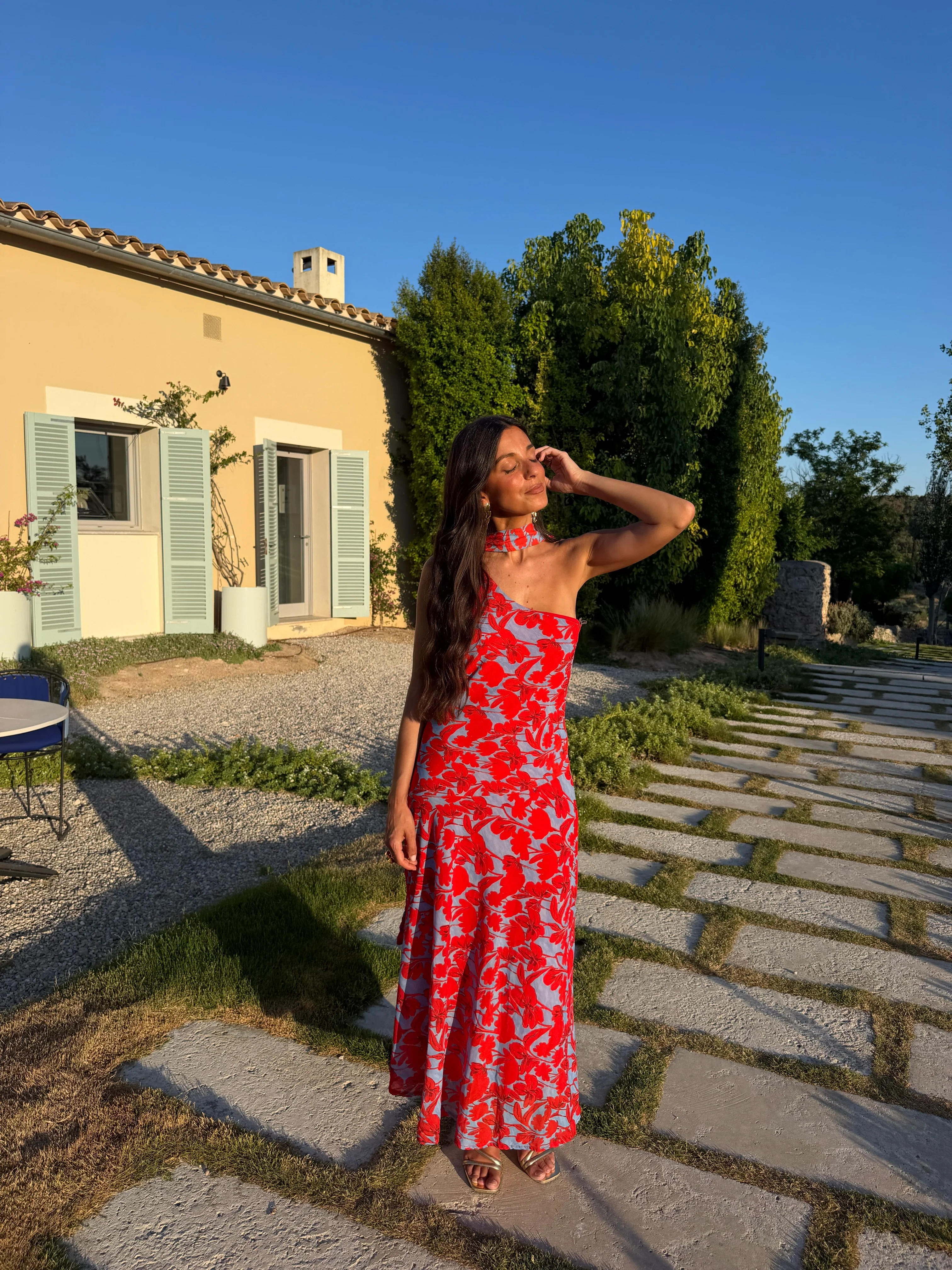 Siena Dress in Blue and Red - Image 6