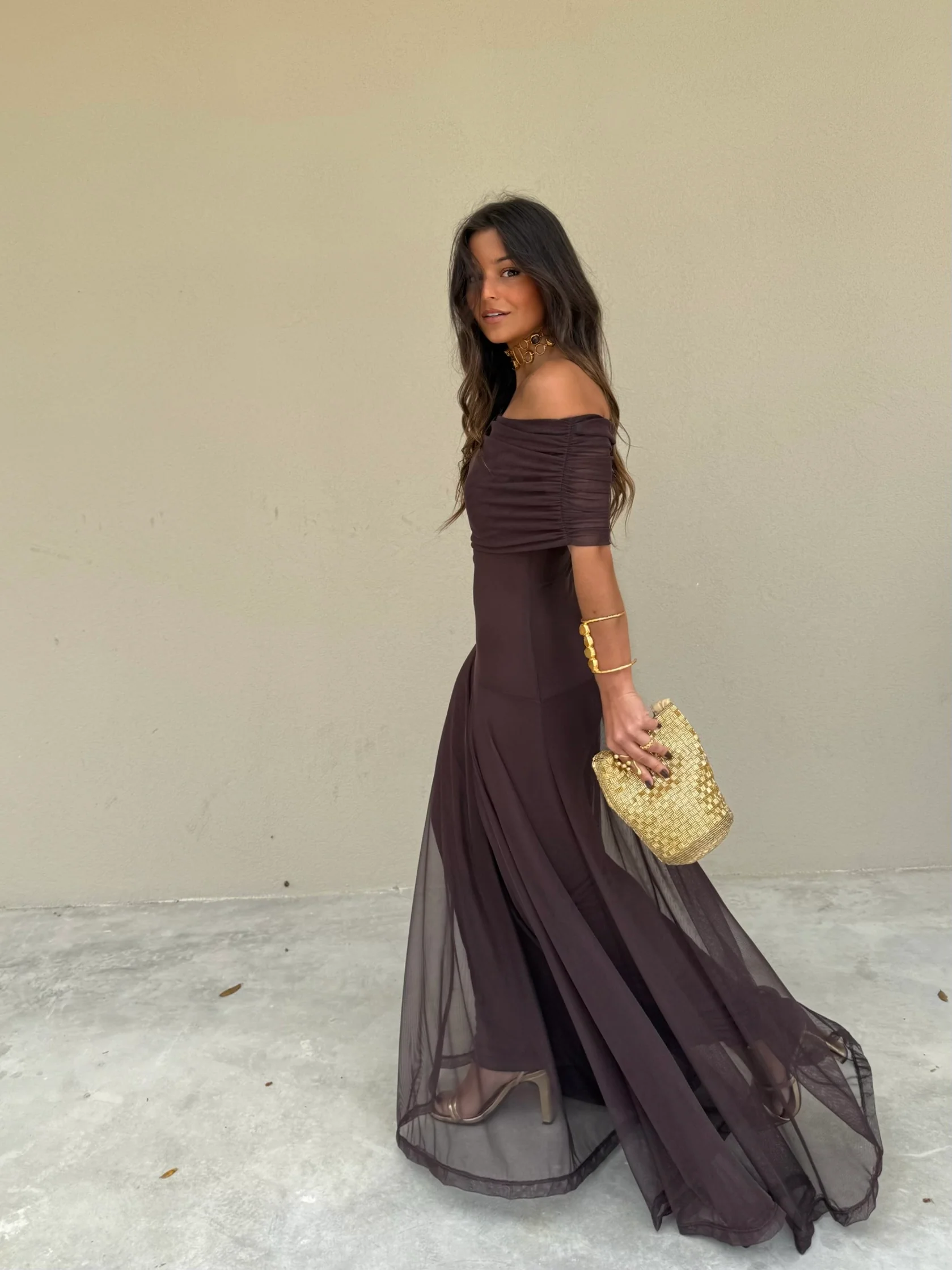 Toledo Dress in Brown - Image 4