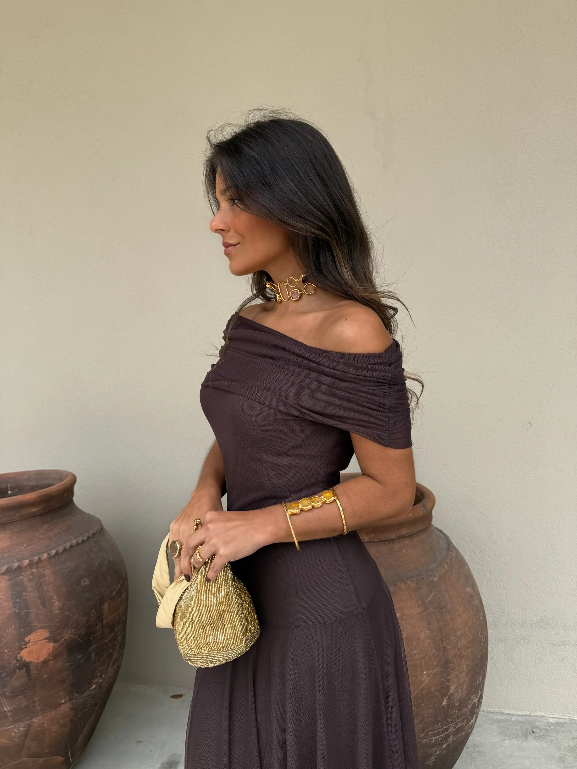 Toledo Dress in Brown - Image 5