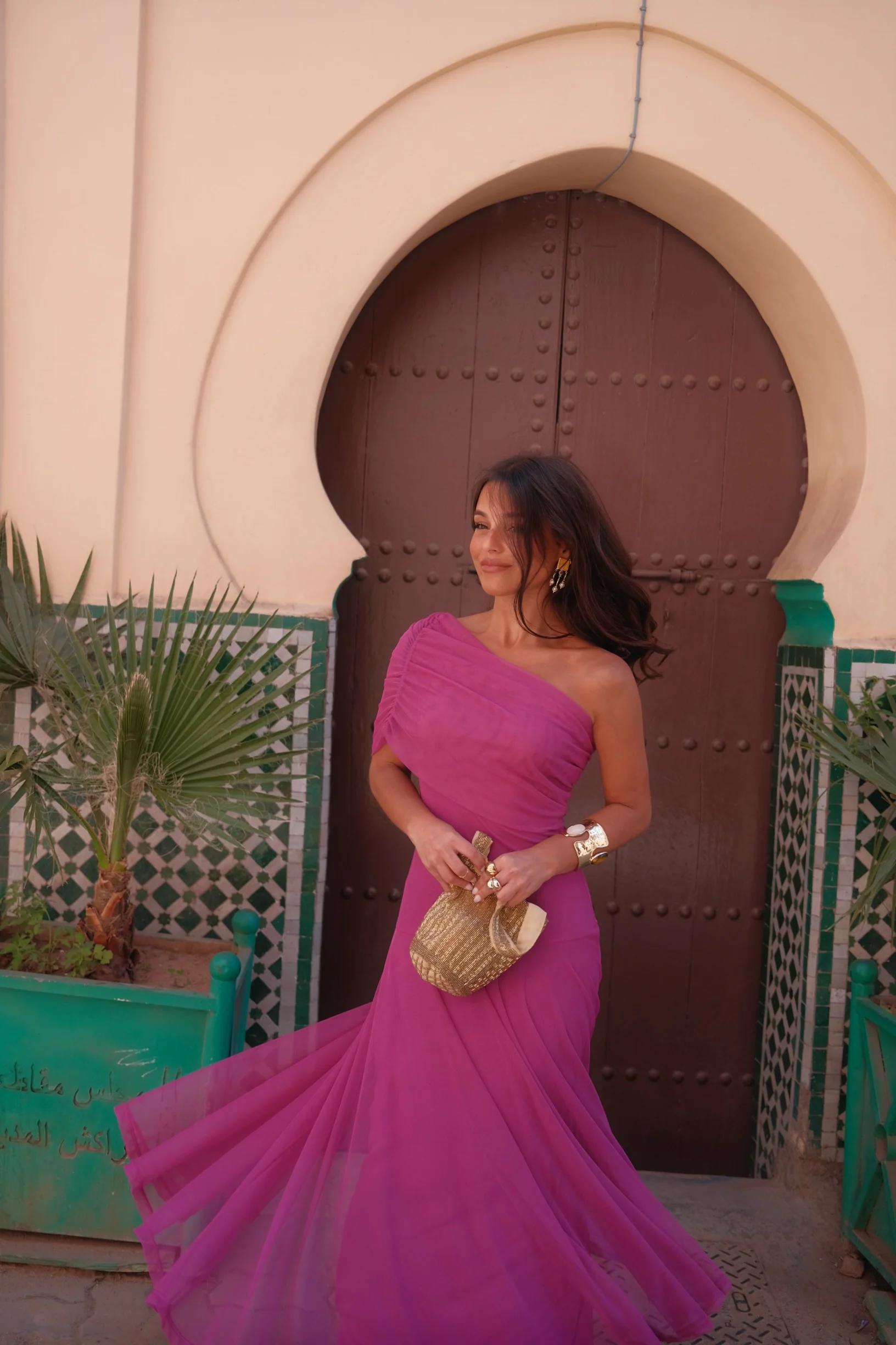 Toledo Dress in Fuxia - Image 3