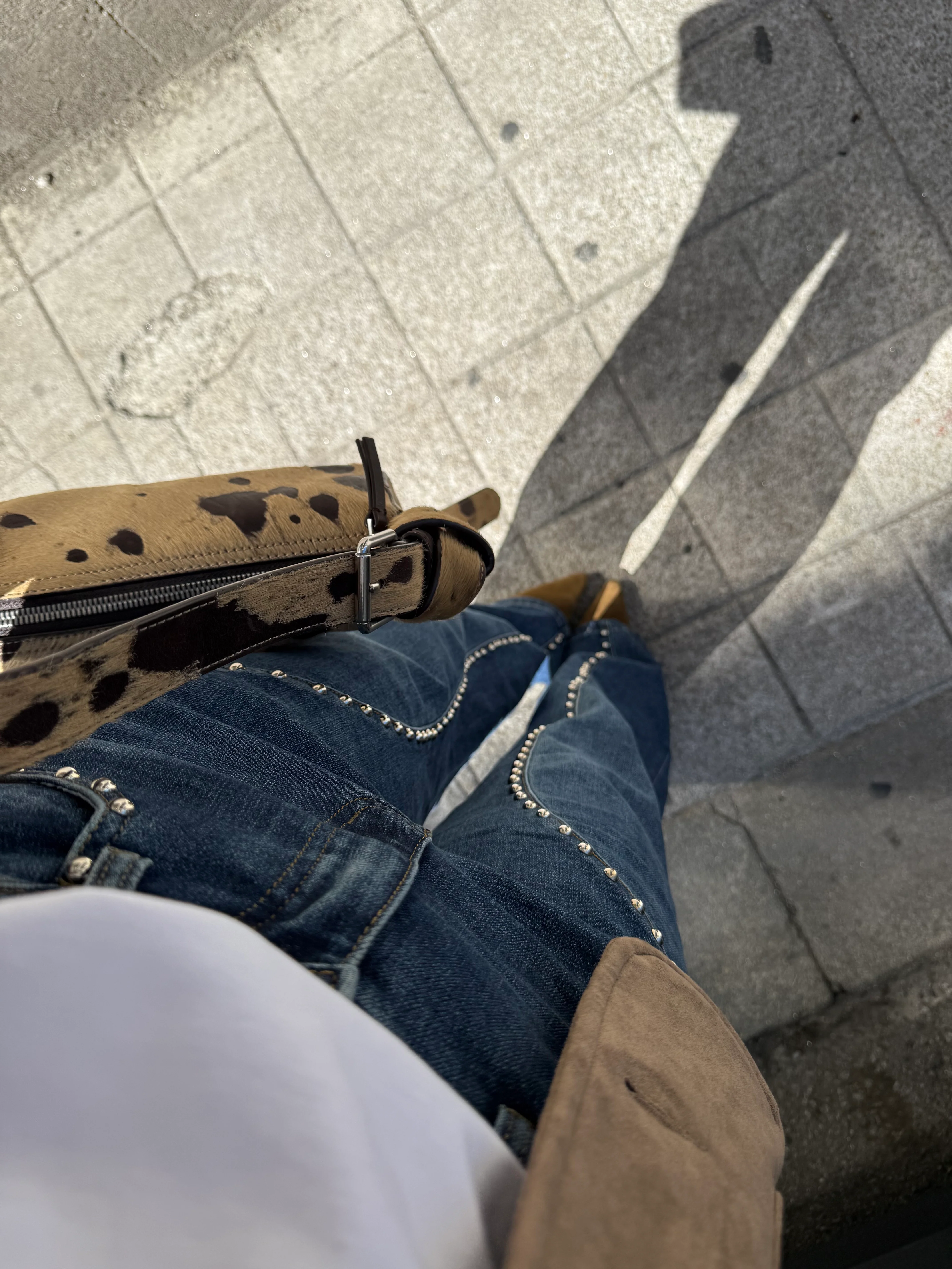 Wide Leg Denim Jeans Studded Details - Image 5